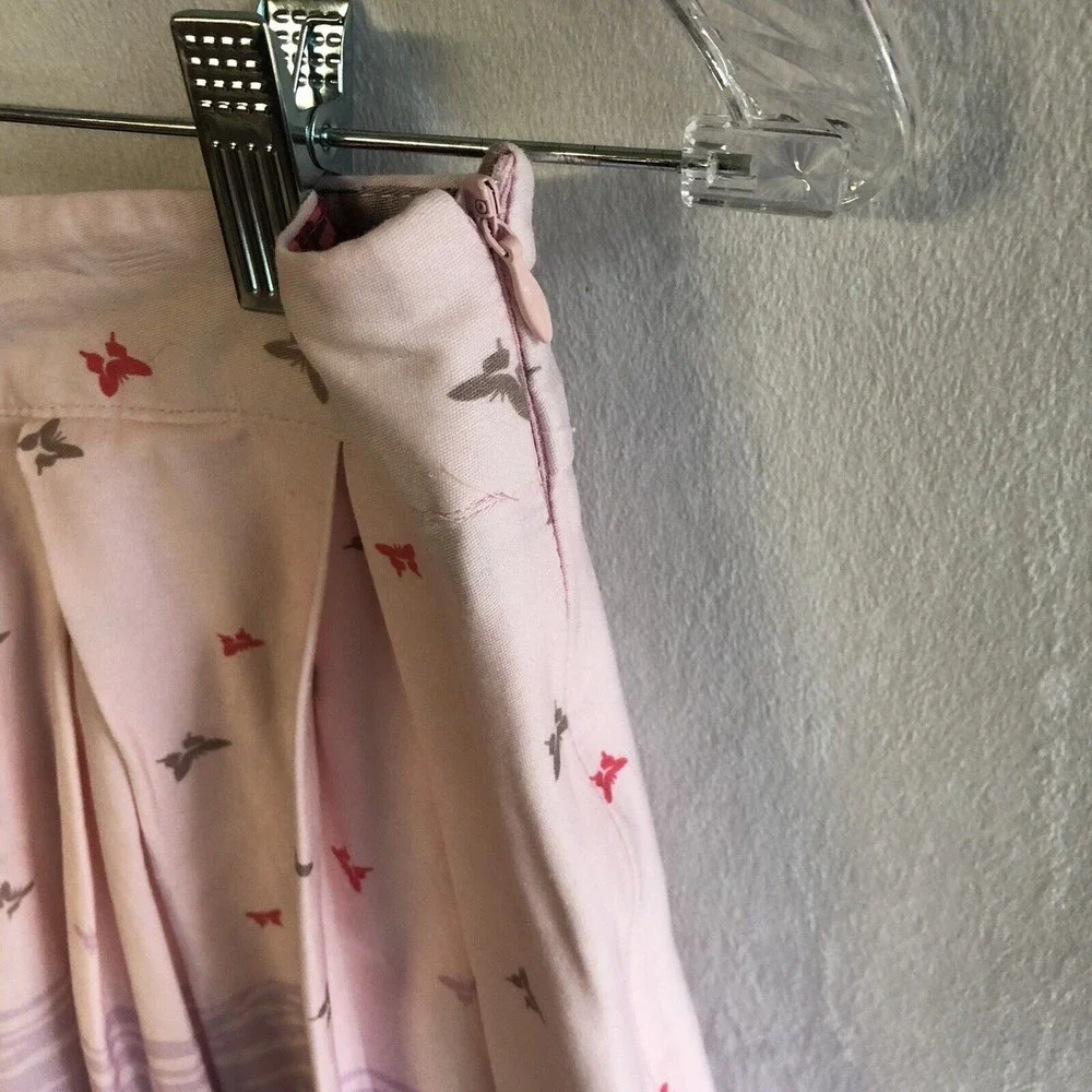 Pink Japanese Pleated Skirt, Anime, Toyko, Cherry Blossoms, Side Zipper, Medium - Picture 4 of 6